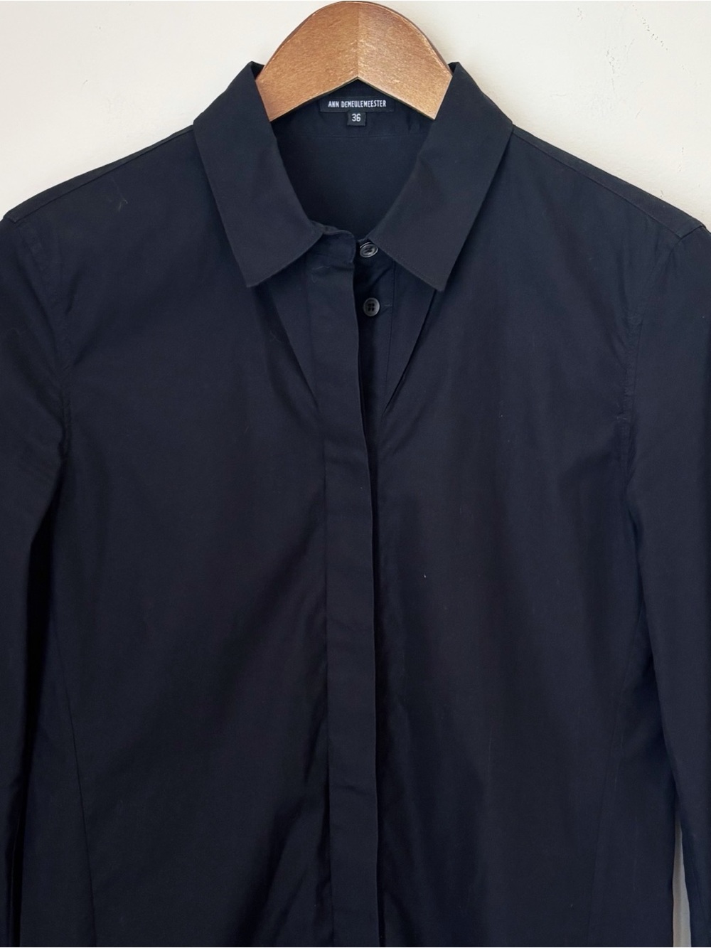 Ann Demeulemeester Black Button Down Shirt Sz 36 XXS - Picture 2 of 5